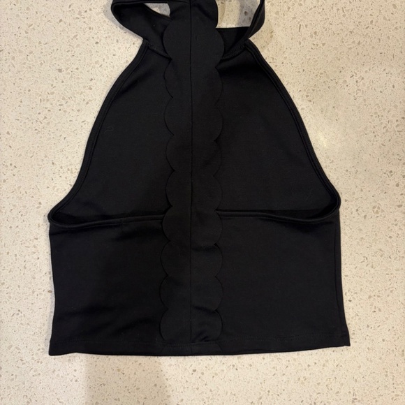 Cooperative Urban Outfitters Halter Crop-Top Black Racer back W/Ruffle - Picture 7 of 10